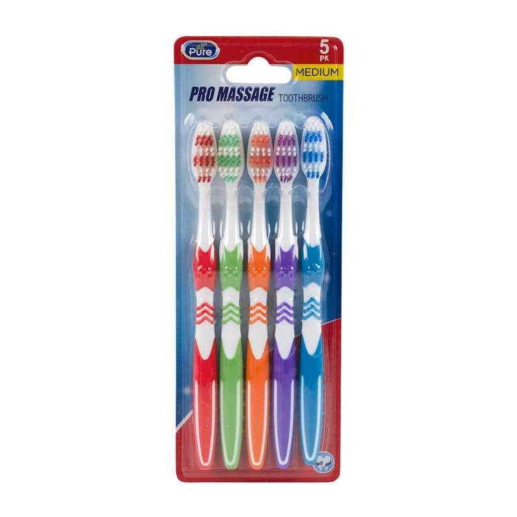 Pro Massage Toothbrushes - Assorted 5 Pack
