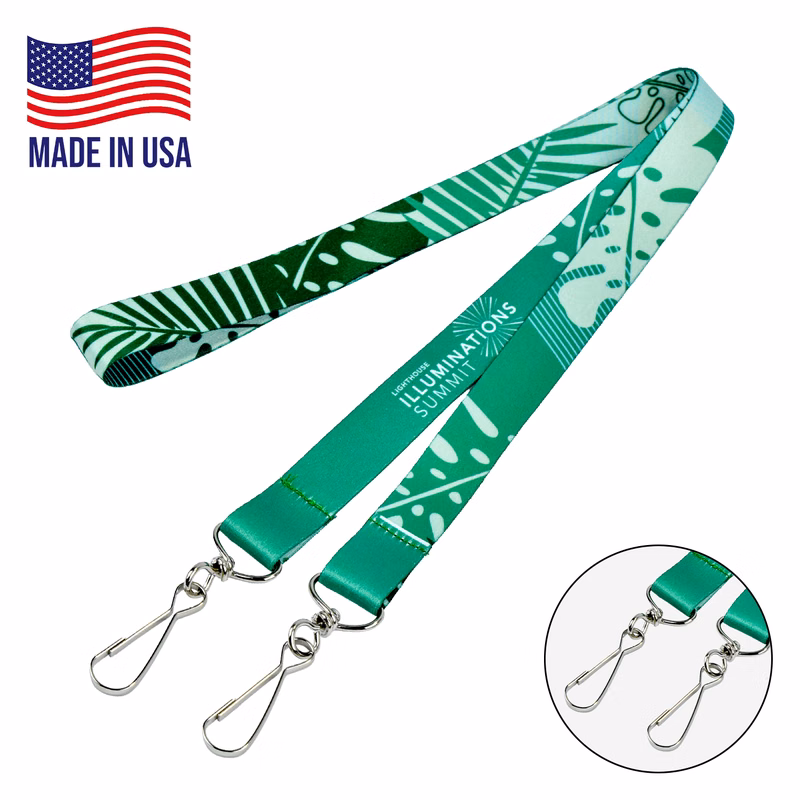 3/4" USA Made Double Ended Dye-Sub Lanyard