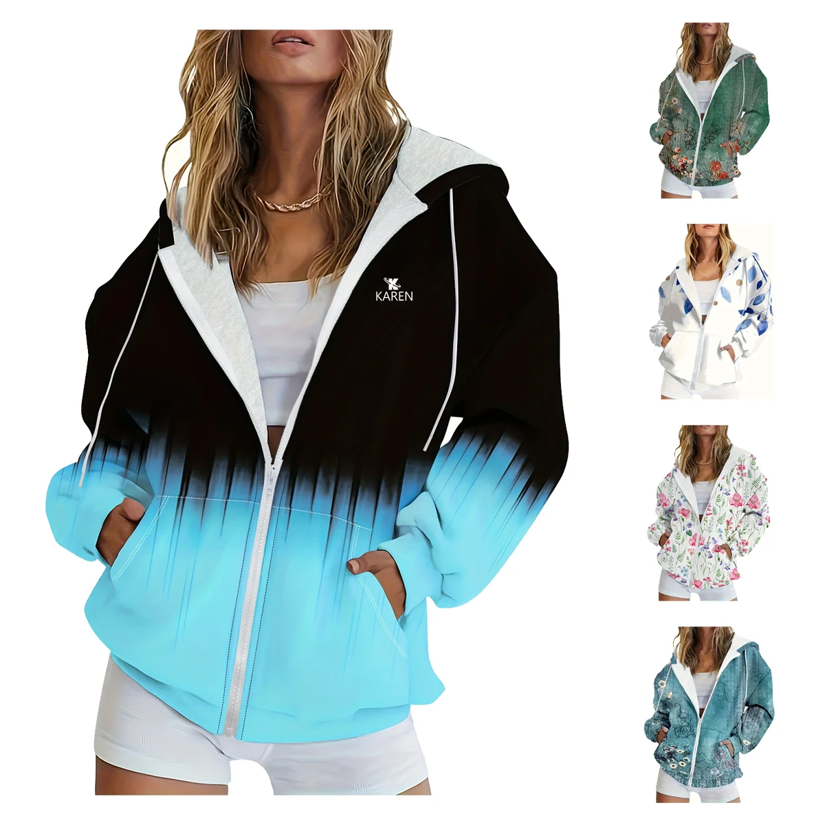 Winter Women's Zip-Up Casual Hoodie Jacket 1