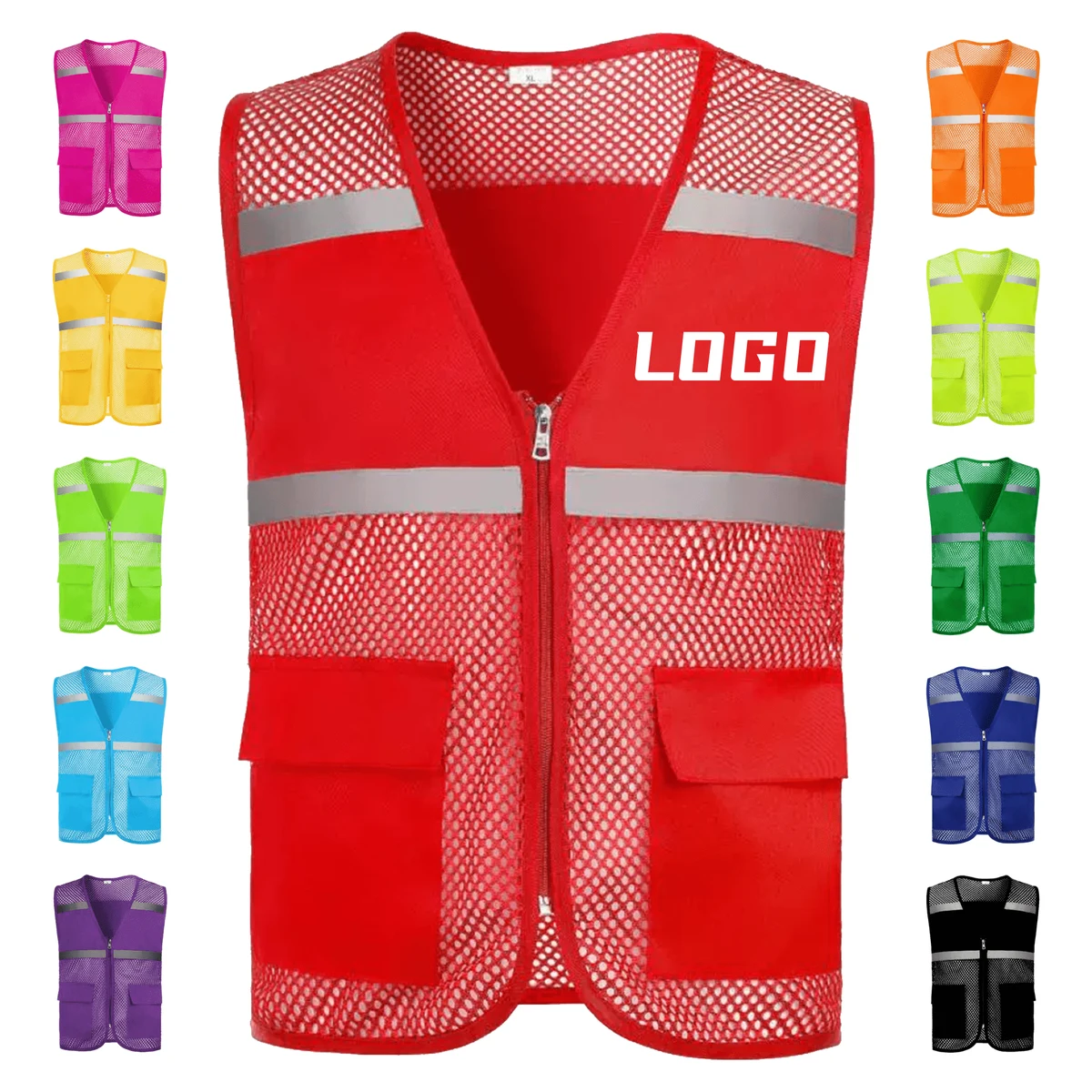 Men Women Mesh Reflective Safety Vest Vest 1