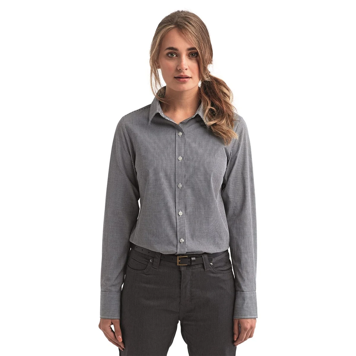 Women's Microcheck Gingham Cotton Shirt - RP320 1