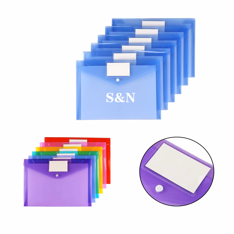 Snap-button Transparent File Bag