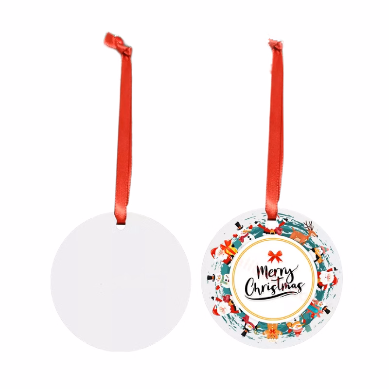 Round Aluminum Double-Sided Christmas Ornament