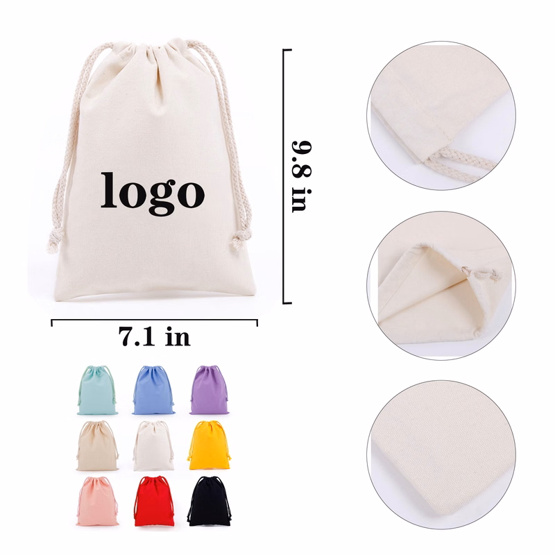 Customizable Artistic Cotton Drawstring Pocket
