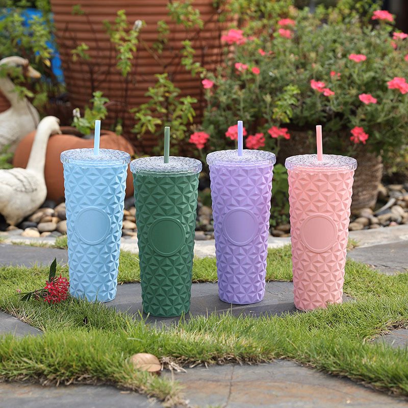 Double layered plastic crystal cup