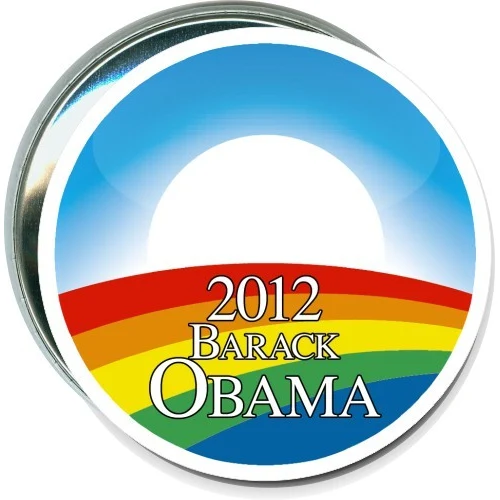 Barack Obama 2012 Rainbow Logo, Political Button 1