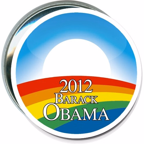 Barack Obama 2012 Rainbow Logo, Political Button