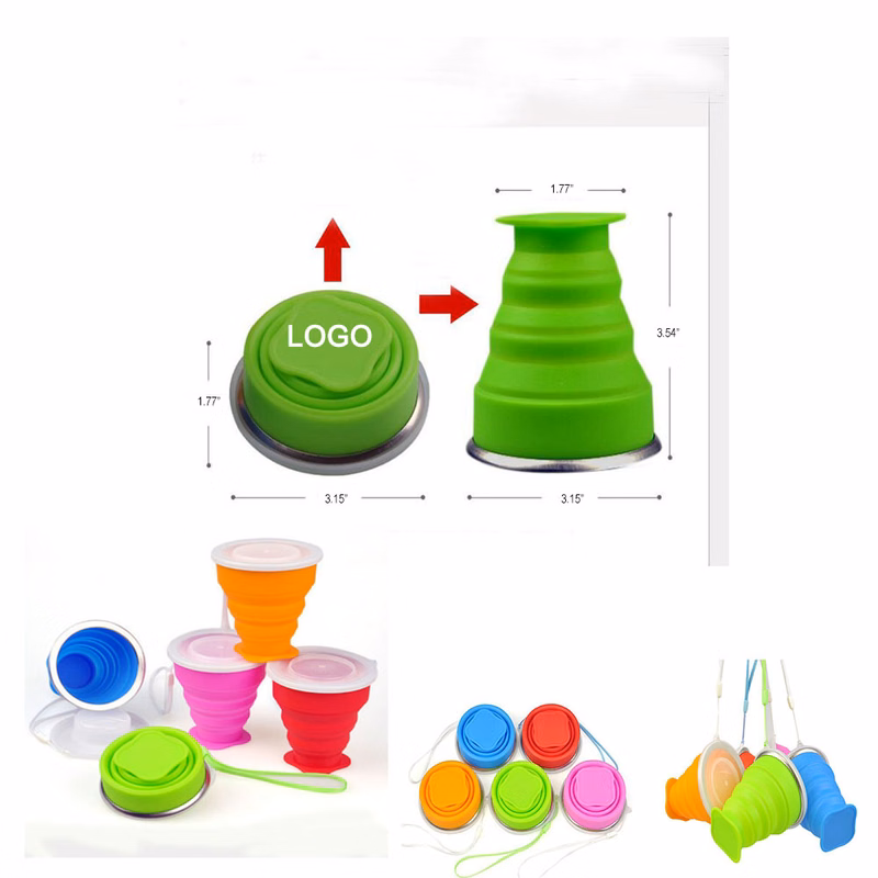 8 oz Portable Collapsible Outdoor Silicone Cups