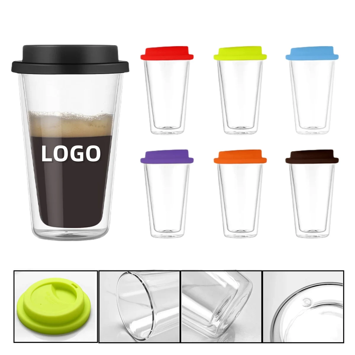 12oz Double-Walled Borosilicate Glass Water Cup 1