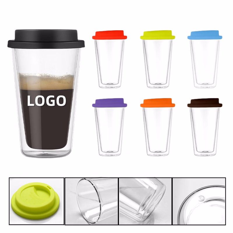 12oz Double-Walled Borosilicate Glass Water Cup