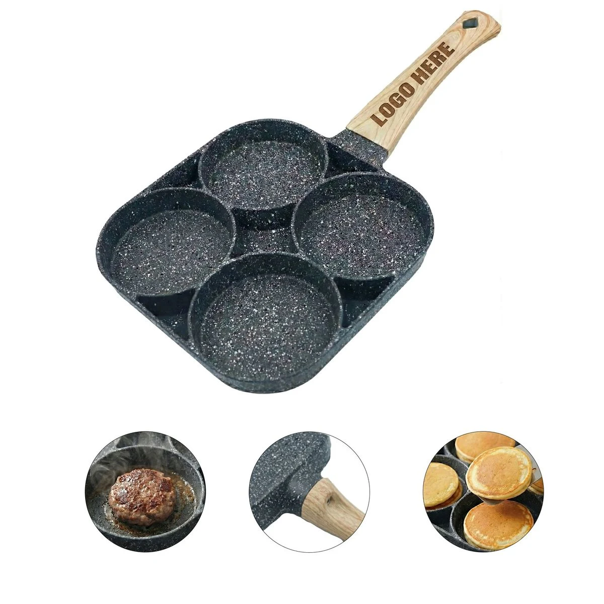 Multi-Portion 4-Cup Non-Stick Aluminum Frying Pan 1