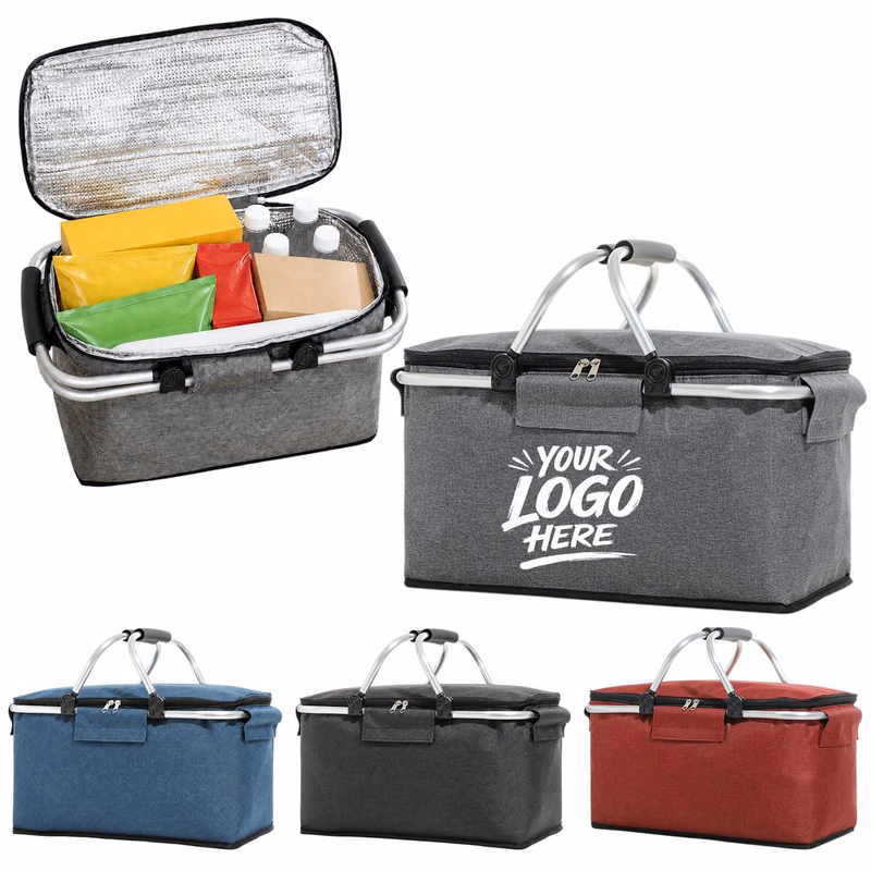 Foldable Picnic Basket With Insulated Lining
