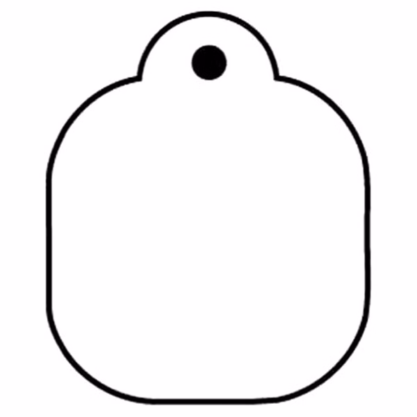 Square w/Rounded Corners Key Tag - Spot Color