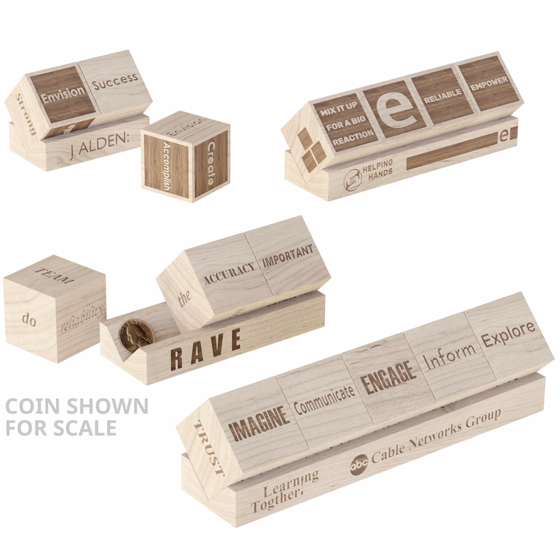 1-3/4" Wooden Cube with FOUR faces lasered