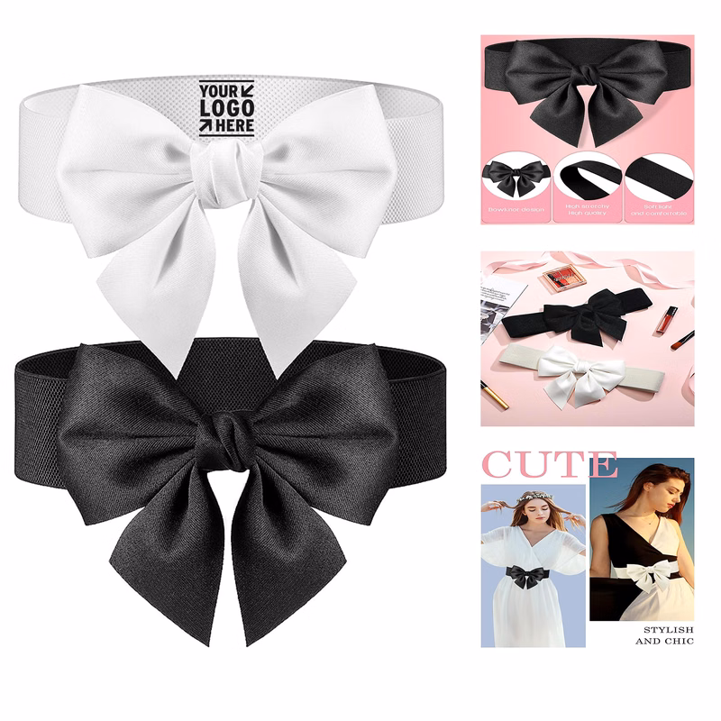 Wide Elastic Belt Women's Bowknot Belt