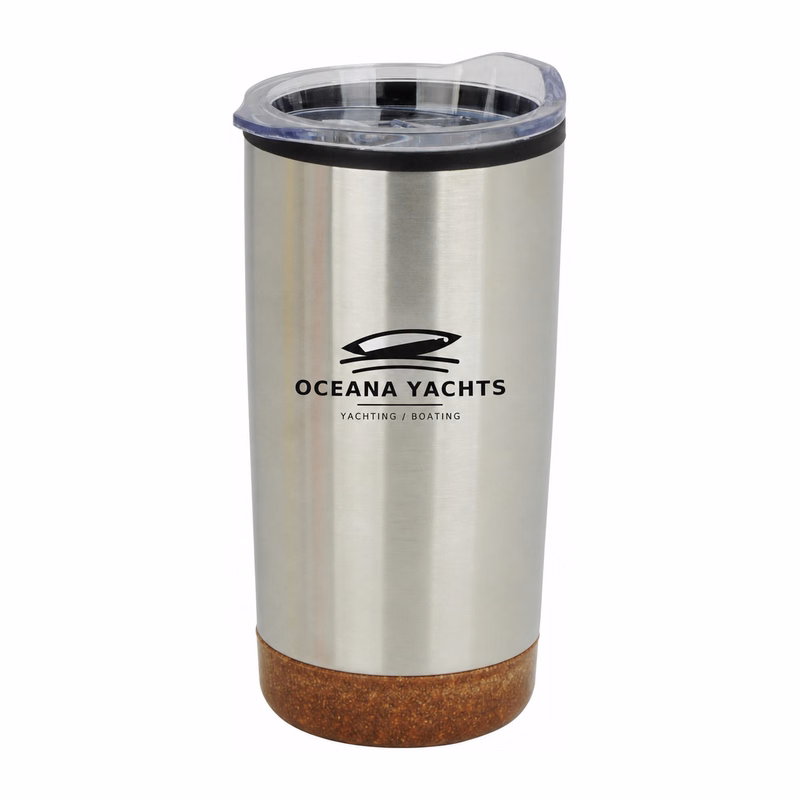 Endura 20 oz Silver Stainless Steel/Polypropylene Cork Base Tumbler