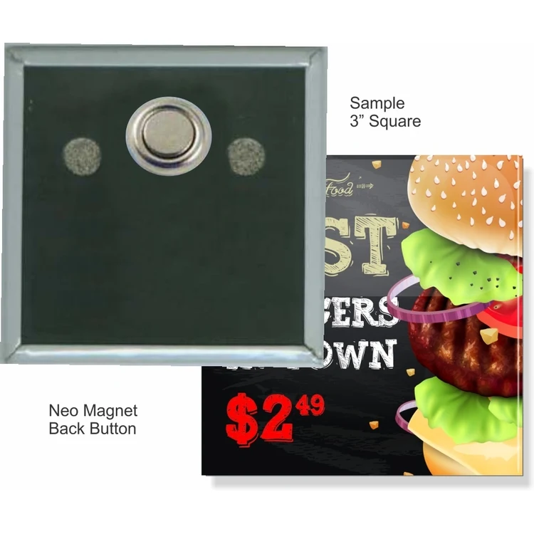 Neo Magnet 3 Inch Square Button 1