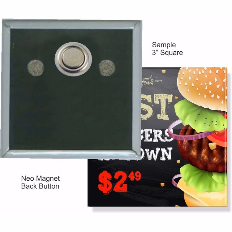 Neo Magnet 3 Inch Square Button
