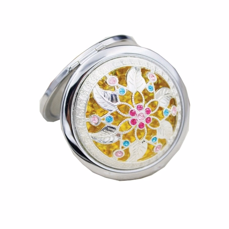 Silver Crystal Foldable Makeup Mirror