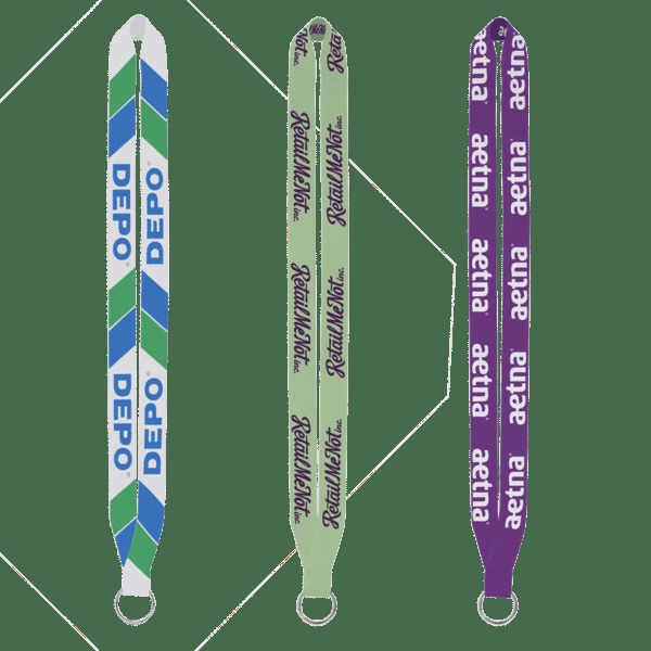 IMPORT Rush 3/4" Dye-Sublimated Lanyard Sewn Silver Metal Split-Ring