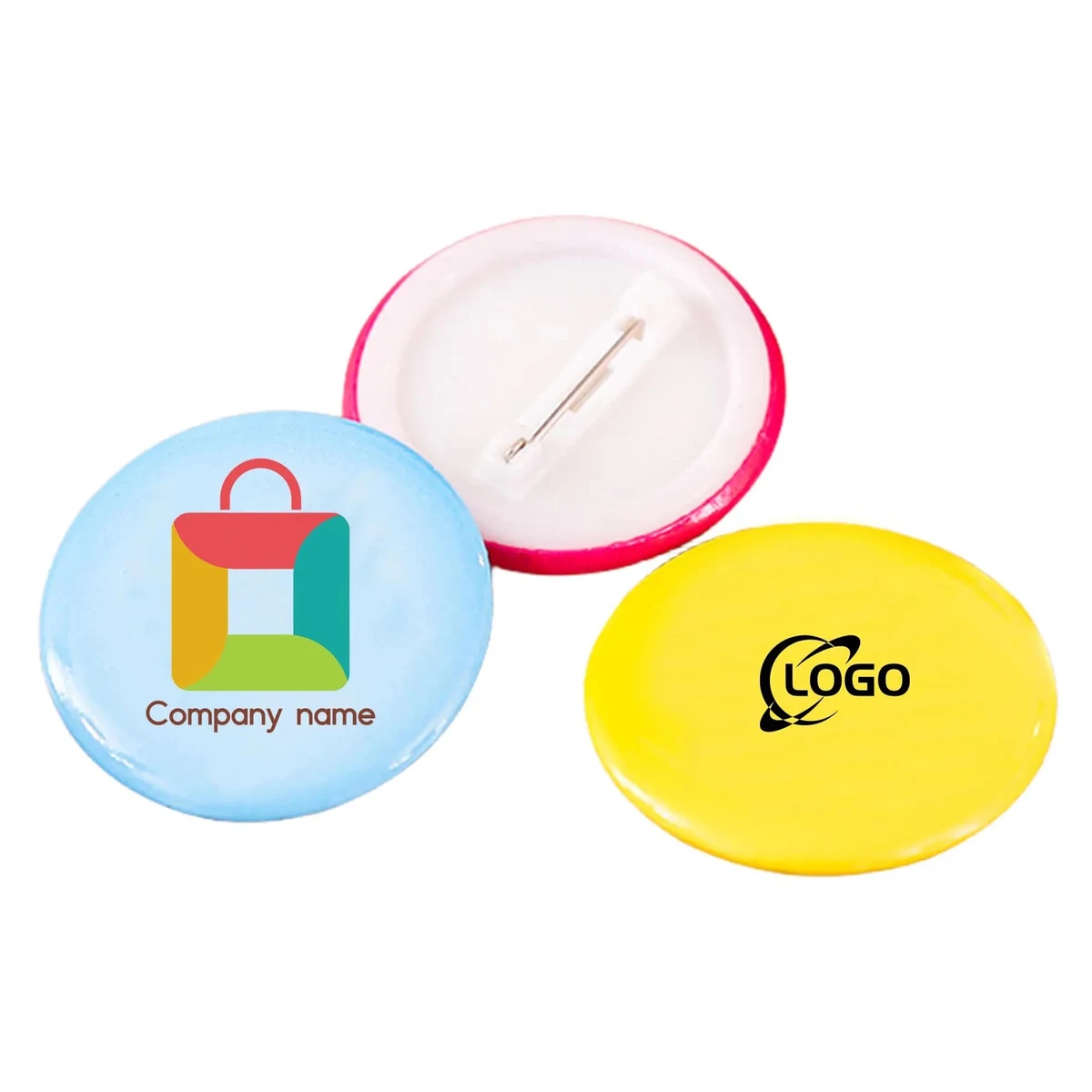 MOQ 20pcs 2.3" Round Plastic/Tinplate Full-Color Pin Badge 1