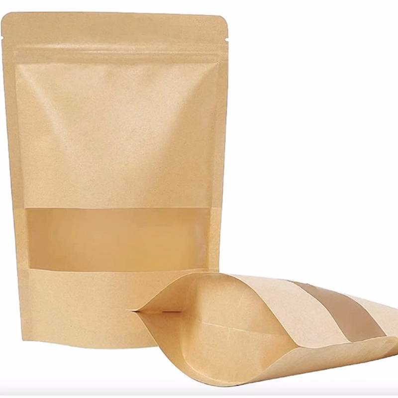 Kraft Stand Up Pouches With Window