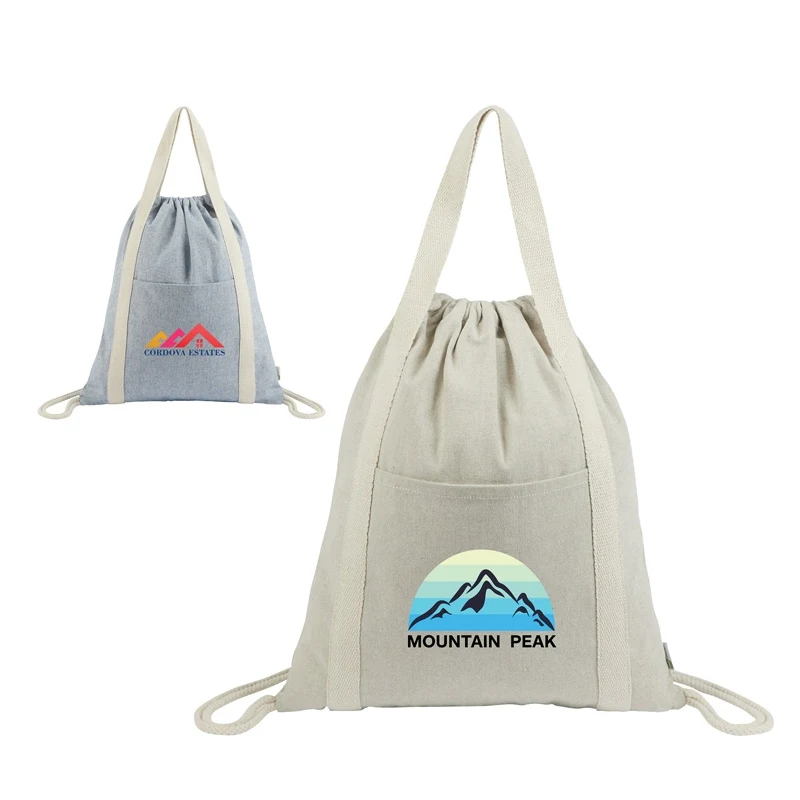 Renew II 9 oz. Recycled Cotton Drawstring Bag 1
