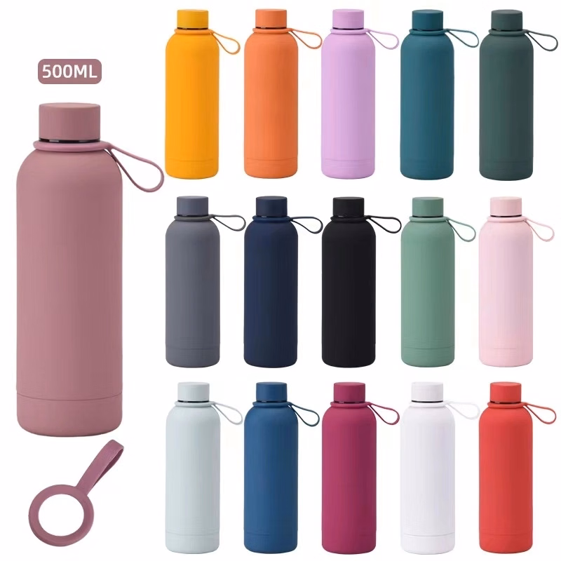 17 oz Rubber Paint Stainless Steel Water Bottle