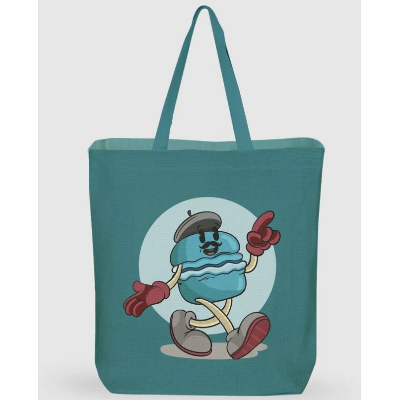 Custom 7 Oz Cotton Canvas Tote Bag - 15"X16" W/ - 3"G- 22" Handle 1