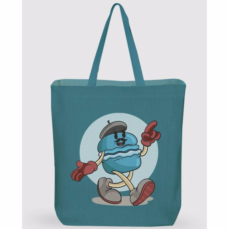 Custom 7 Oz Cotton Canvas Tote Bag - 15"X16" W/ - 3"G- 22" Handle