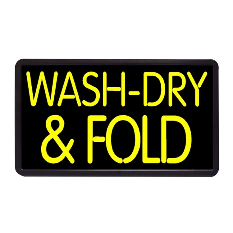 Wash Dry Fold 13" x 24" Simulated Neon Sign 1