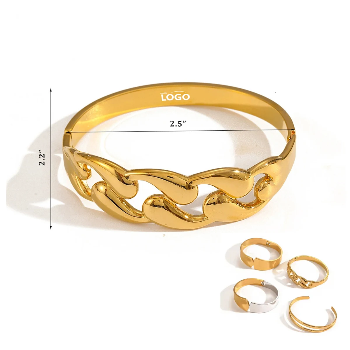 High Glossy Stainless Steel Open Bracelet 1