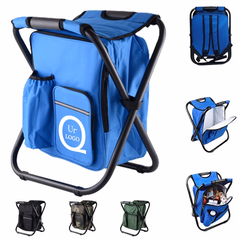 Folding Camping Stool With Cooler Bag