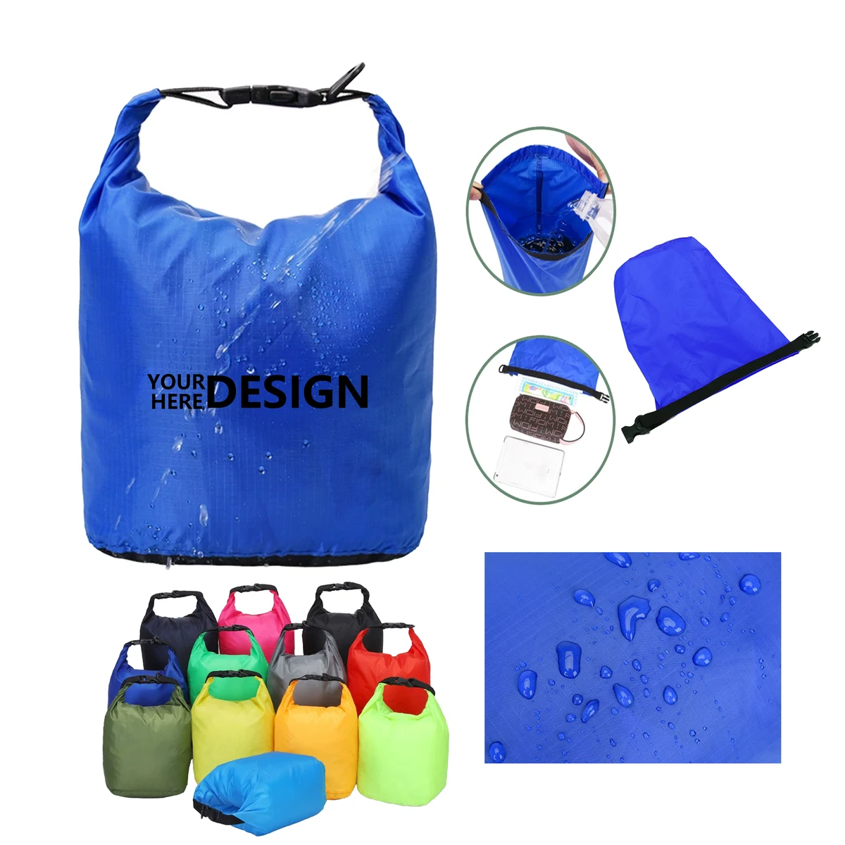 Portable Polyester Tote with Water-Resistant Design, custom tote bag with logo imprint 1