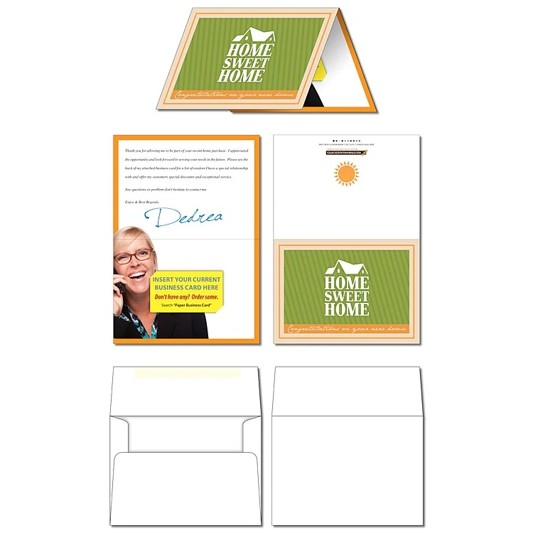 Greeting Card - 7x5 Folded with Business Card Slits & Envelopes – UV-Coated (1S) – 10 pt. 1