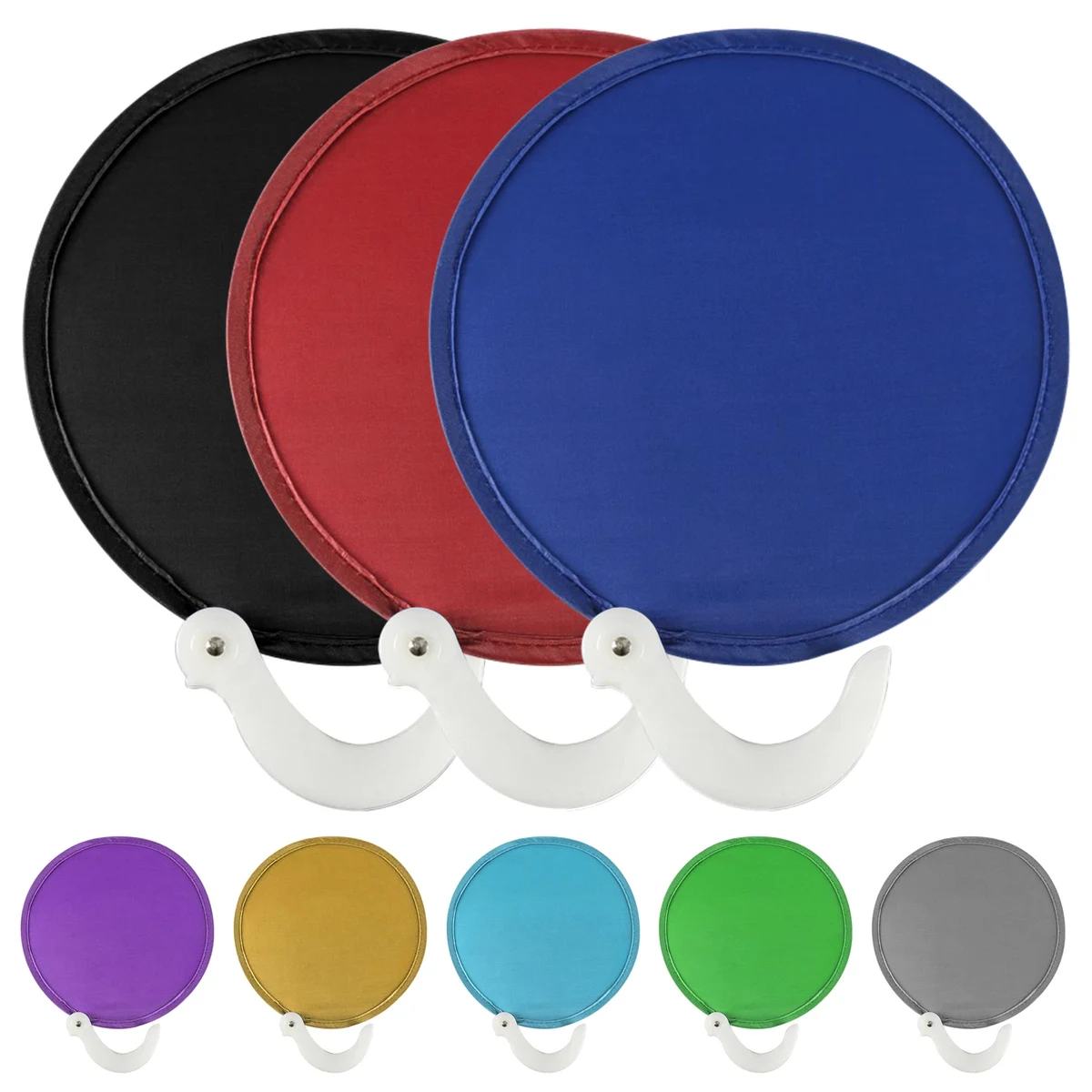 Handle Nylon Foldable Fan With Pouch 1