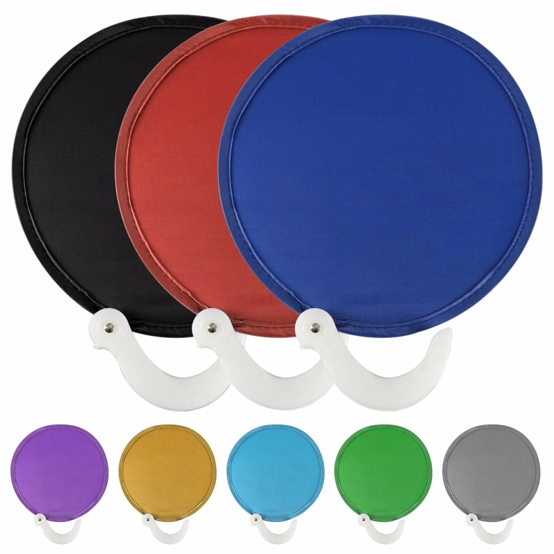 Handle Nylon Foldable Fan With Pouch