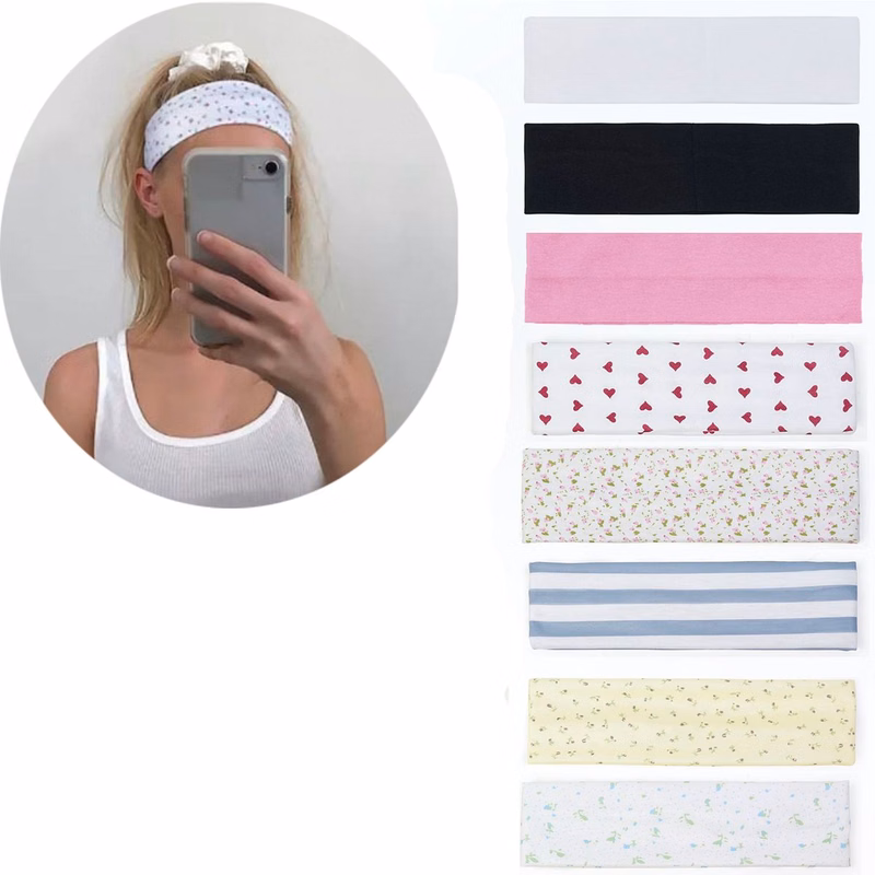 Heart Print Sports Headband for Women Yoga Gym