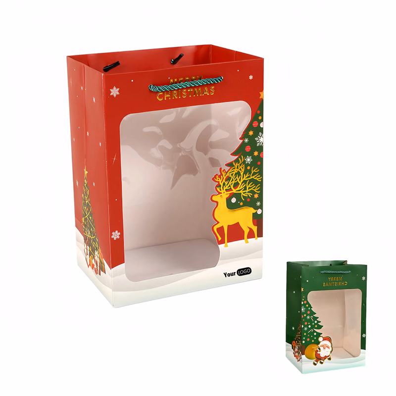Paper Christmas Gift Bag Tote