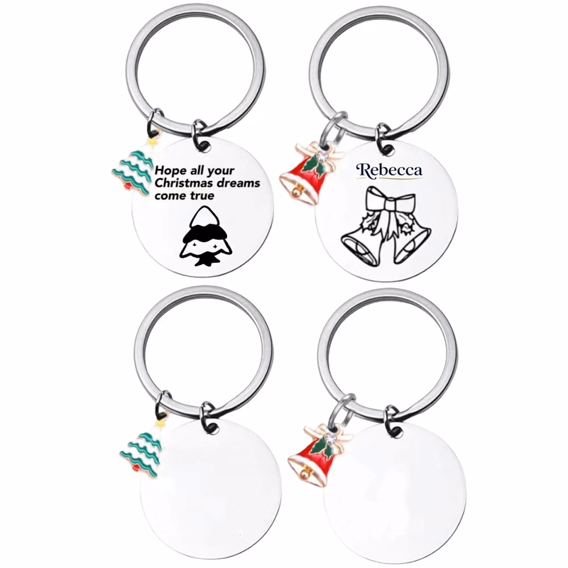 Customized Christmas circular keychain