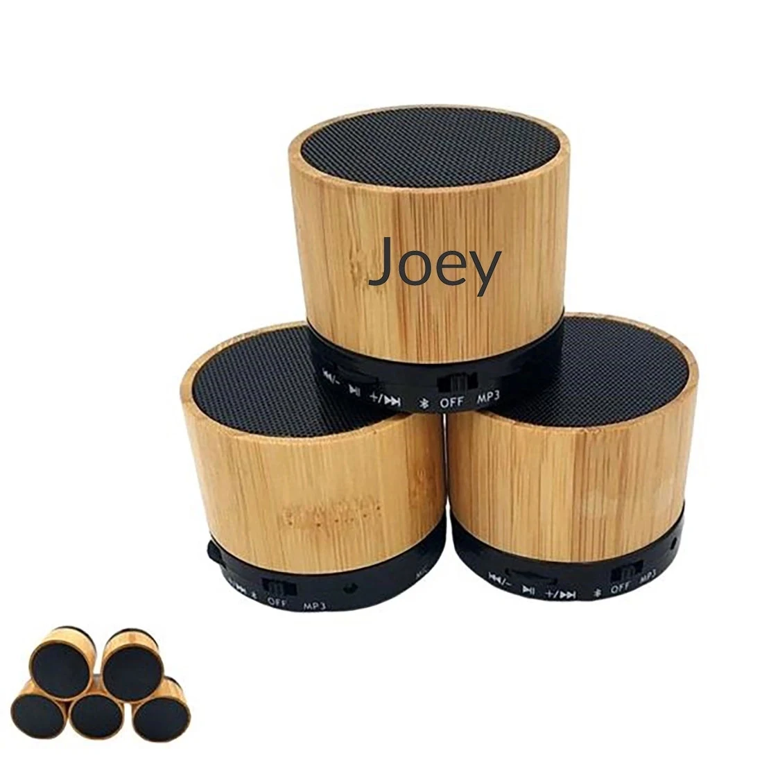Solid Hand Carved Bamboo Wood Bluetooth Portable Speaker 1