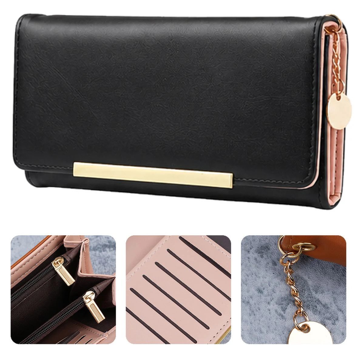 Large-Capacity PU Long Ladies Wallet 1