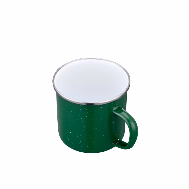 Endura 19 oz Green Enamel Mug with SS Rim