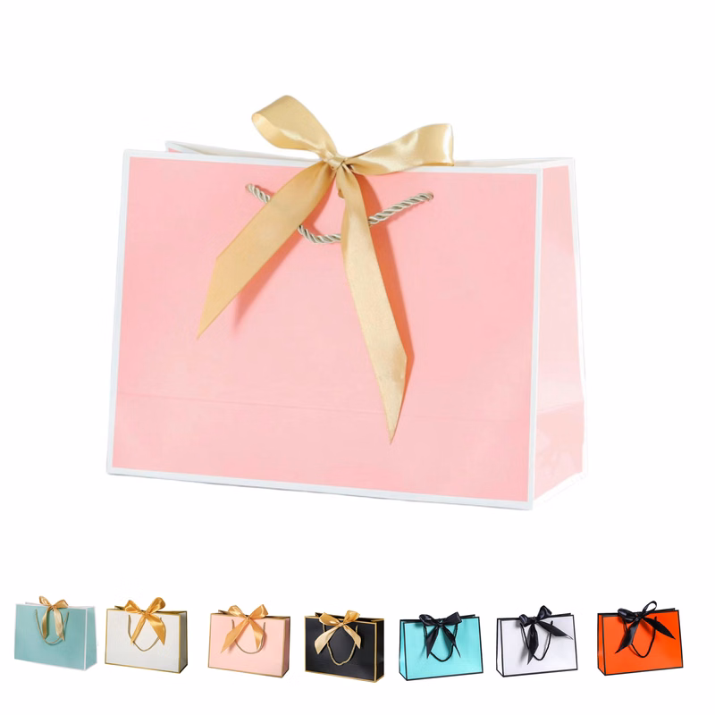 Gift Bag with Elegant Bow Ribbon Handles