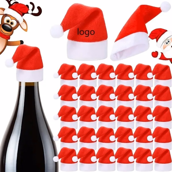 Mini Santa Hats, Cup Bottle Covers for Commutes, Fitness and Travel