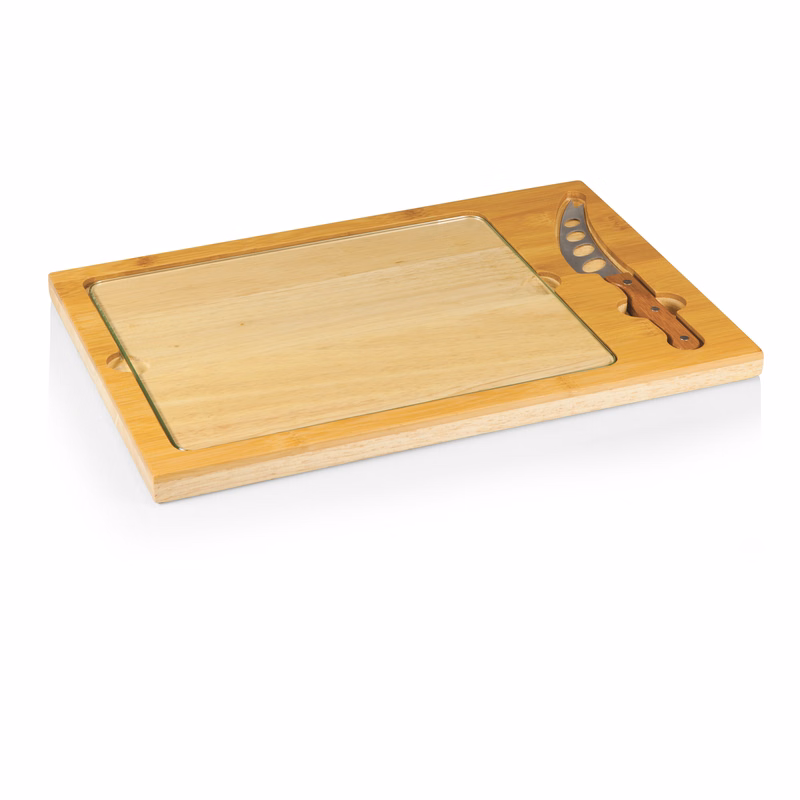 Icon Glass Top Cutting Board & Knife Set