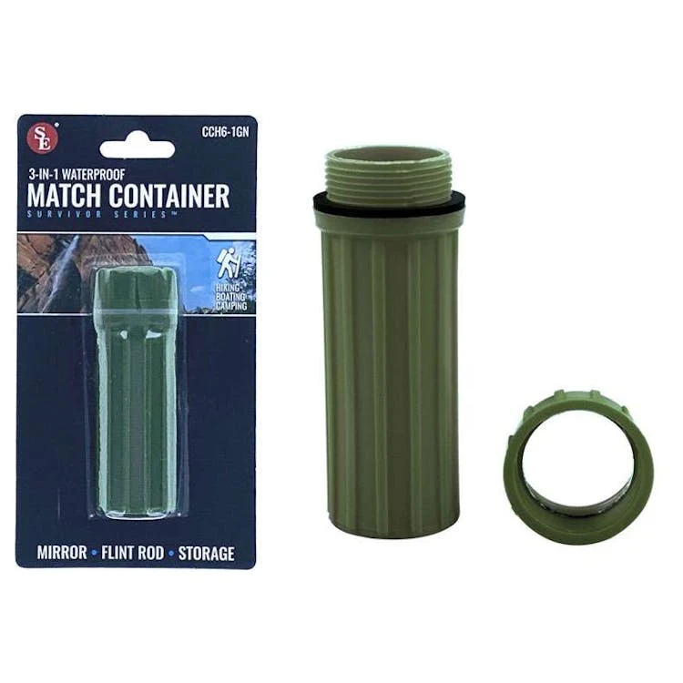 3-in-1 Waterproof Match Storage Box - Green 1