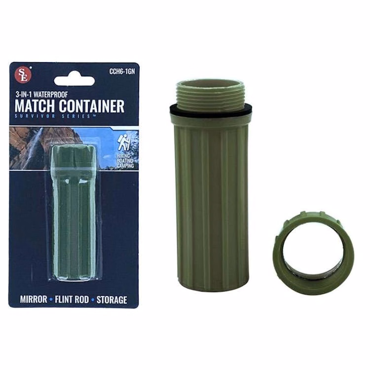3-in-1 Waterproof Match Storage Box - Green
