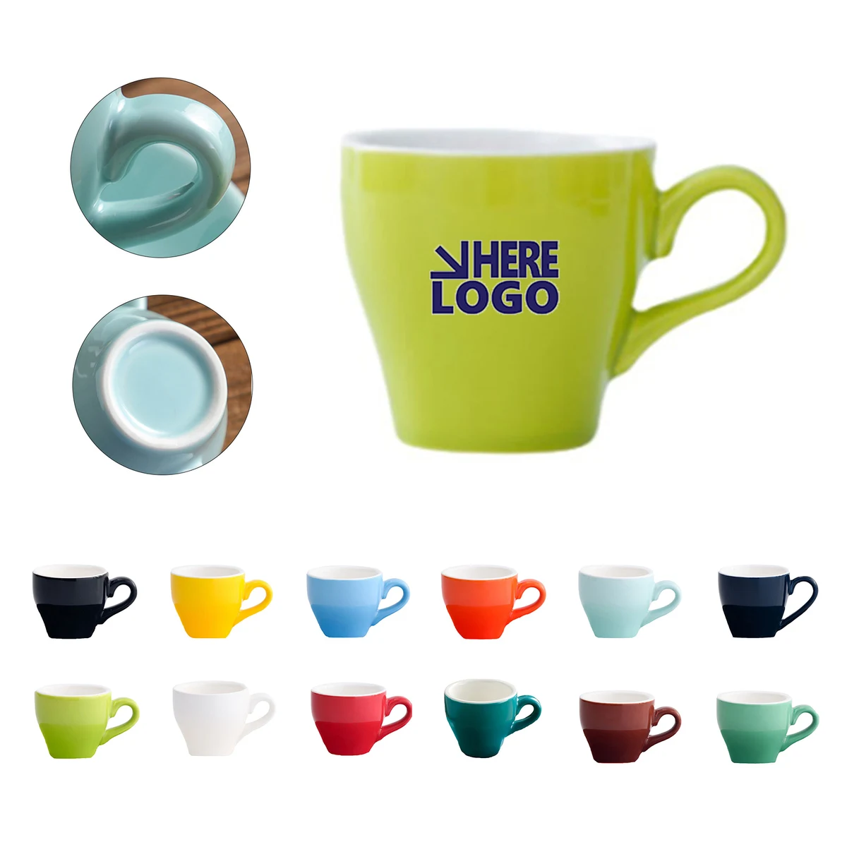 2.7oz Ceramic European Espresso Coffee Cups 1