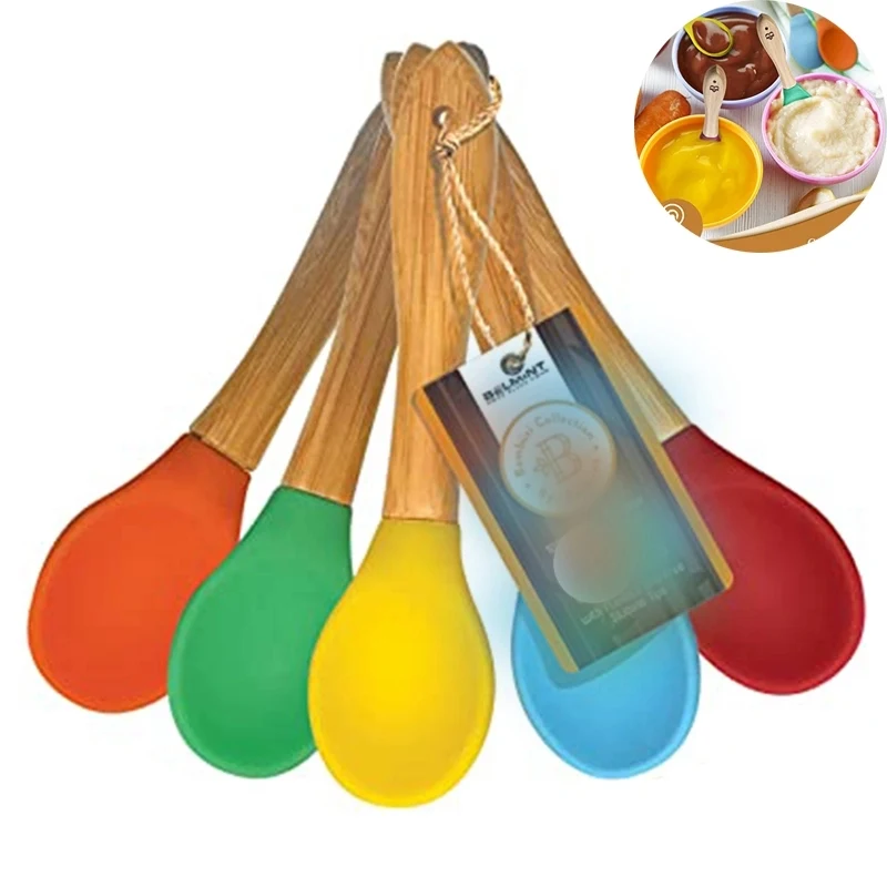 5.58" Silicone wooden spoon 1
